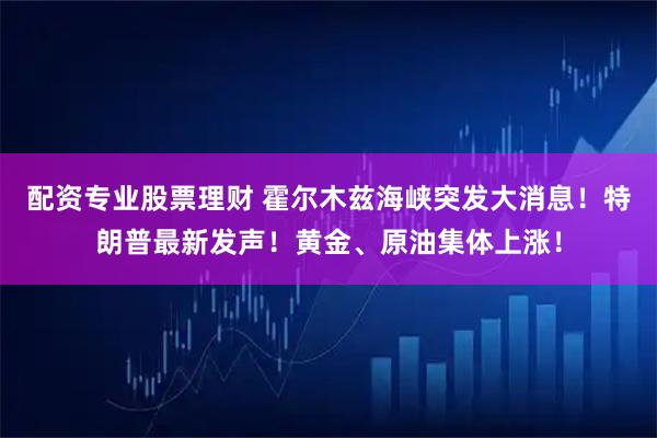 配资专业股票理财 霍尔木兹海峡突发大消息！特朗普最新发声！黄金、原油集体上涨！